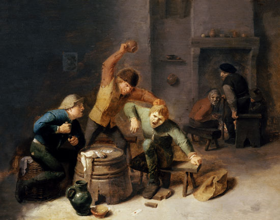 Smallholder scrap at the pack of cards a Adriaen Brouwer