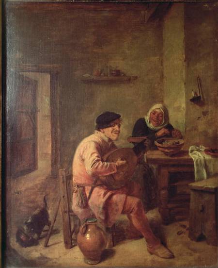 An Interior with Figures a Adriaen Brouwer