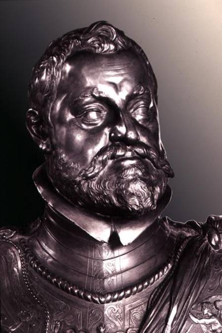 Rudolph II Holy Roman Emperor (1552-1612) detail of half length portrait bust a Adriaen de Vries