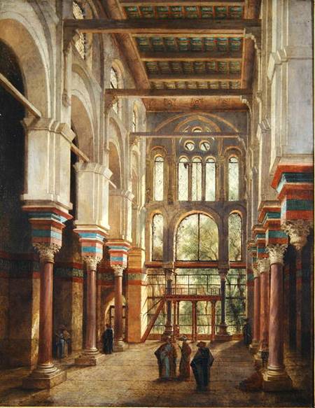 Interior of the Mosque of El Mooristan in Cairo a Adrien Dauzats