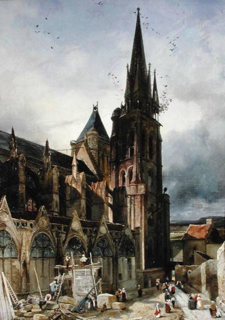 Restoring the Abbey Church of St. Denis in 1833 a Adrien Dauzats