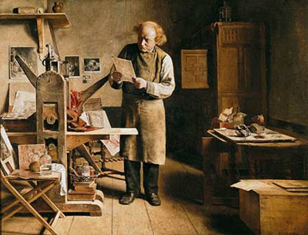 The Printer a Adrien Ferdinand de Braekeleer