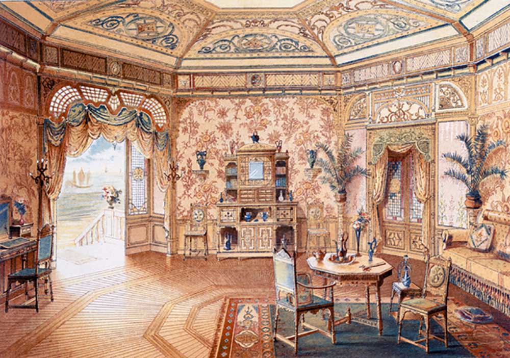 English style garden house, from Interior Decoration, 1893 a Adrien Simoneton