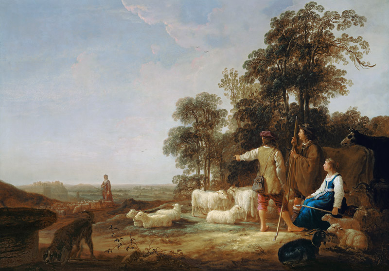A Landscape with Shepherds and Shepherdesses a Aelbert Cuyp