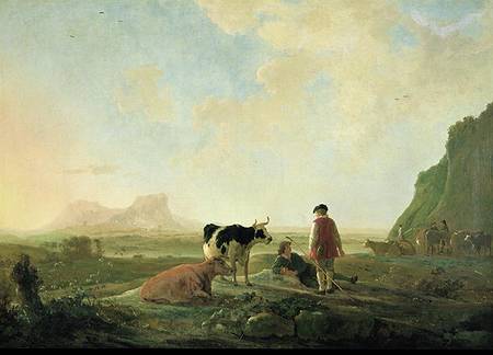 Herdsmen with cows a Aelbert Cuyp