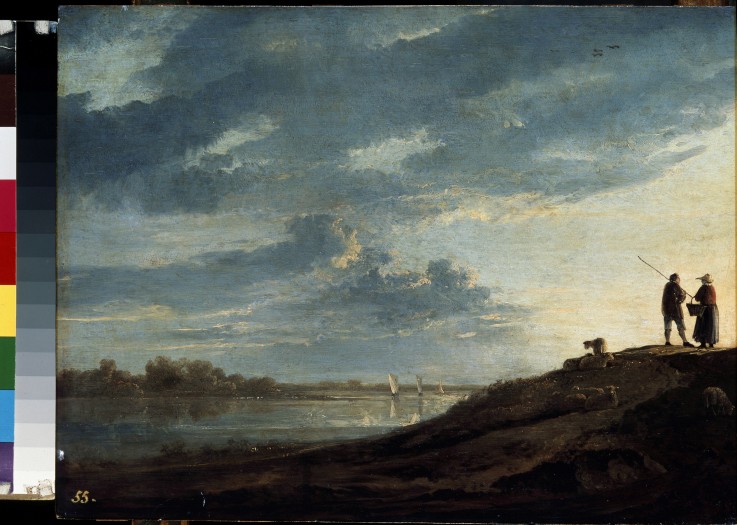 Sunset over the River a Aelbert Cuyp