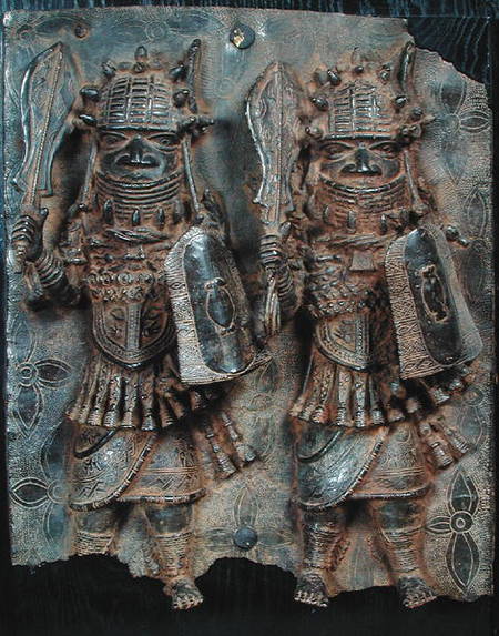 Benin plaque with two warriors, Nigeria a African