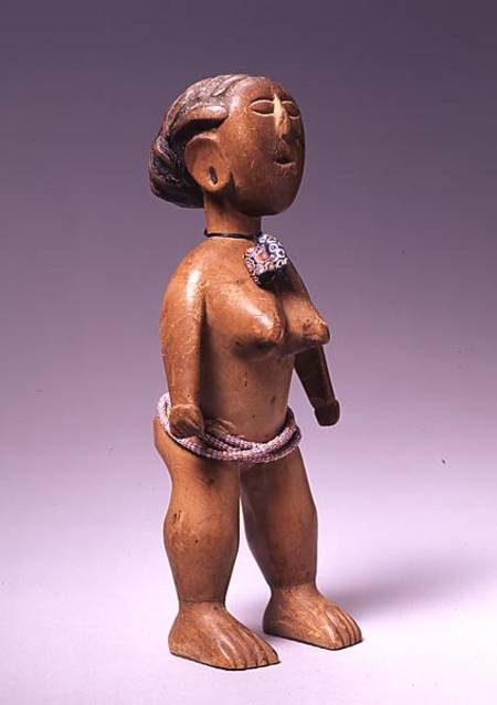 Ewe Female Figure from Ghana (wood & glass) a African