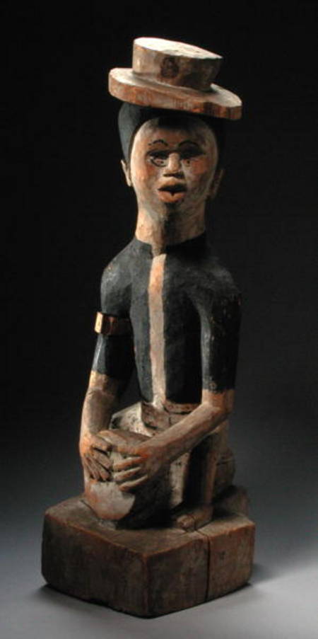Kongo Figure of Woman on a Drum, Congo a African