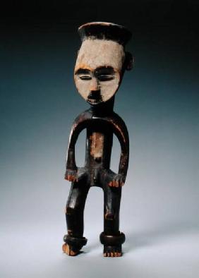 Male Figure, Mbole Culture, Congo (wood, white chalk & metal)