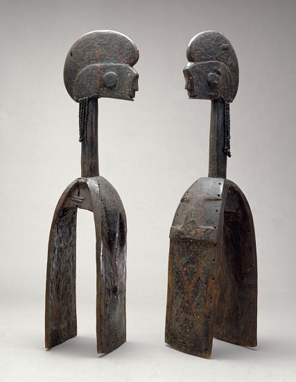 Male and female Waja masks, from Upper Benue River, Nigeria, 1850-1950 a African School