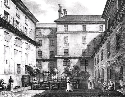 View of the Women''s Yard at the Conciergerie Prison; engraved by Alphonse Urruty (1800-70) c.1831 a (after) Collard