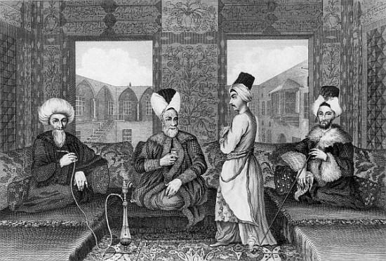 Ottoman Dignitaries, originally from ''Voyage to Mount Libanus'' Dandini, c.1680, illustrated in ''G a (after) English School