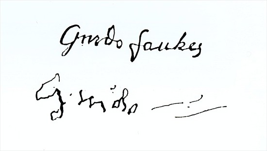 Signature of Guy Fawkes (1570-1606) a (after) English School
