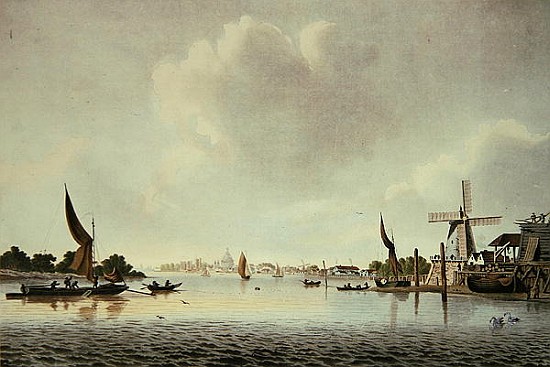 A View of the Thames near Vauxhall a (after) English School