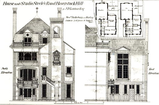House and Studio, Steele''s Road, Haverstock Hill, from ''The Building News'',9th February 1877 a (after) English School