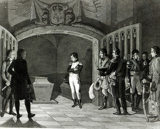 Napoleon Meditating before the Tomb of Frederick II of Prussia in the crypt of the Garnisonkirche in a (after) Marie Nicholas