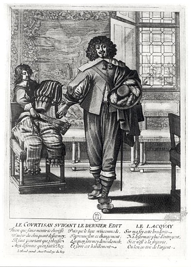 Courtier following the last royal edict in 1633 and his lacquey a (after) Abraham Bosse