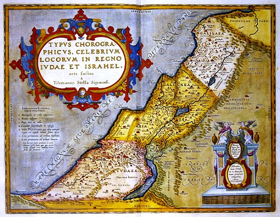 Celebrated places in Judea and Israel, from the ''Theatrum Orbis Terrarum'' a (after) Abraham Ortelius