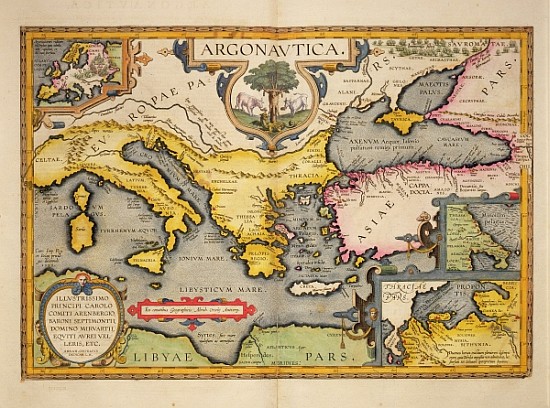 Map of the Voyage of the Argonauts, from the ''Theatrum Orbis Terrarum'' a (after) Abraham Ortelius