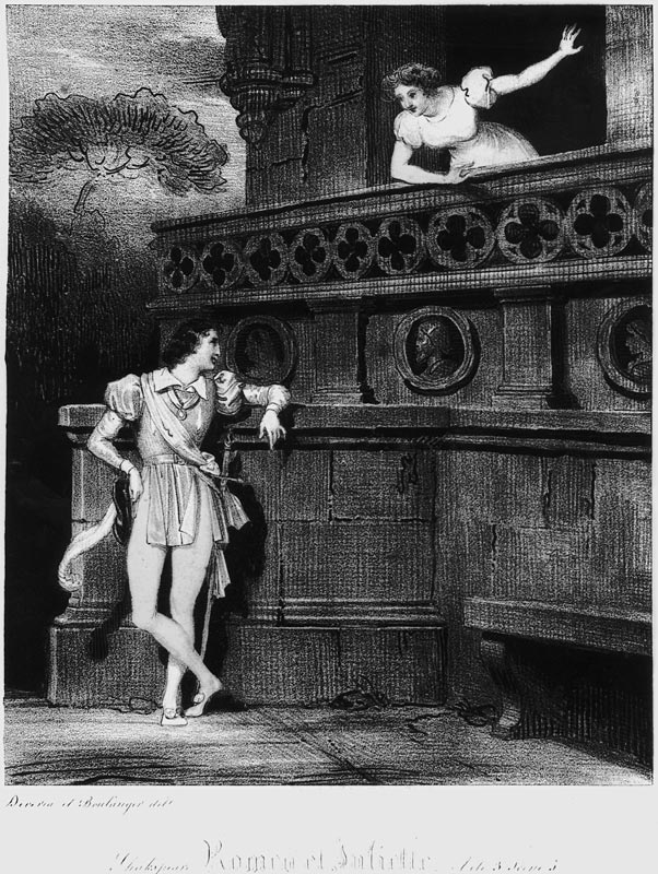 Scene from Act III of ''Romeo and Juliet'' by William Shakespeare (1564-1616) a (after) Achille Deveria