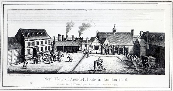 North View of Arundel House in London etched by Wenceslaus Hollar in 1646 and published in 1792 a (after) Adam Alexius Bierling