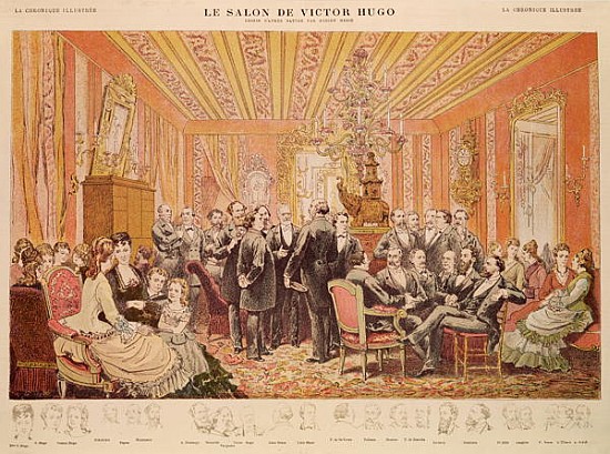 The Salon of Victor Hugo (1802-85) 21 rue de Clichy, illustration from ''La Chronique Illustree'' a (after) Adrien Emmanuel Marie
