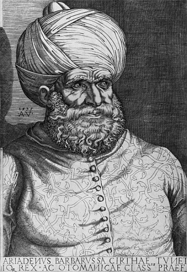 Barbarossa (Khayr ad-Din) (d.1546) 1535 a (after) Agostino (Agostino Veneziano) Musi