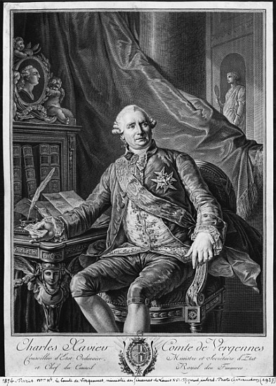 Charles Gravier, Count of Vergennes; engraved by Vicenzio Vangelisti (1738-98) c.1774 a (after) Antoine Francois Callet
