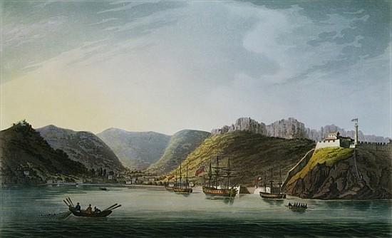 View of the West Side of Porto Ferraio Bay, Elba; engraved by Francis Jukes (1747-1812) published by a (after) Captain James Weir
