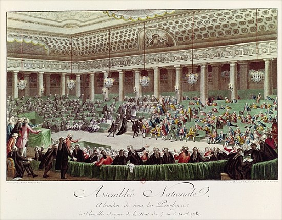 The National Assembly Renounces all Privileges, 4th August 1789; engraved by Helman (1743-1809)(see  a (after) Charles Monnet