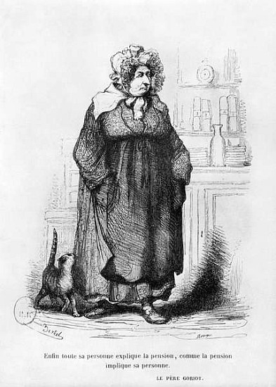 Madame Vauquer, illustration from ''Le Pere Goriot'' Honore de Balzac (1799-1850) a (after) Charles Albert d'Arnoux Bertall