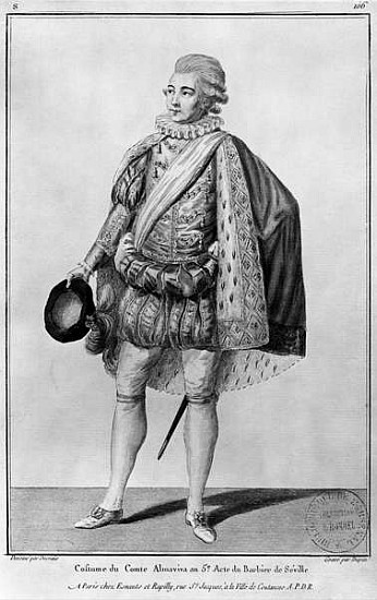 Count Almaviva, illustration from Act V of ''The Barber of Seville'' Pierre Augustin Caron de Beauma a (after) Claude Louis Desrais