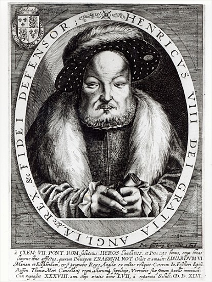 Portrait of Henry VIII; engraved by Peter Isselburg a (after) Cornelis Massys