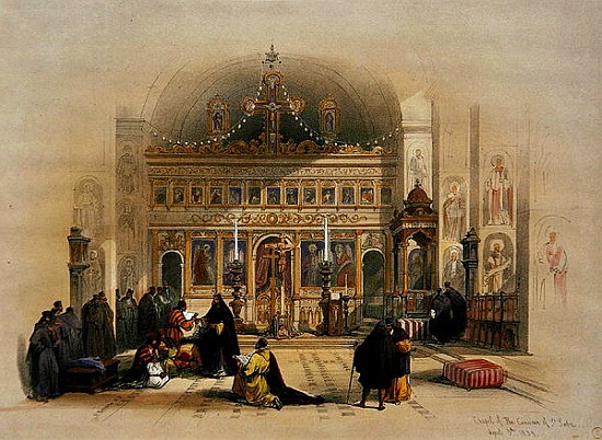 Chapel of the Convent of St. Saba, 5th April 1839, from Volume II ''published in London ''The Holy L a (after) David Roberts