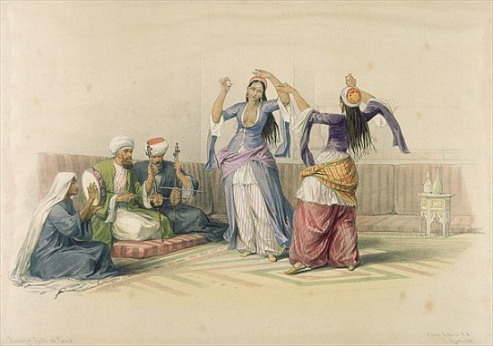Dancing Girls at Cairo, from ''Egypt and Nubia''; engraved by Louis Haghe (1806-85) a (after) David Roberts