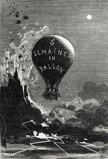 Frontispiece to ''Five Weeks in a Balloon'' Jules Verne (1828-1905) a (after) Edouard Riou
