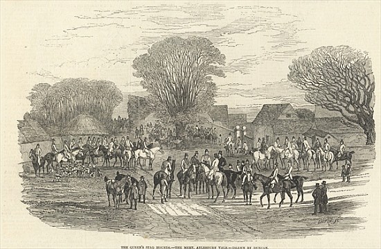 The Queen''s Stag Hounds: The Meet, Aylesbury Vale, from ''The Illustrated London News'', 5th Decemb a (after) Edward Duncan
