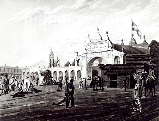 Market Place; engraved by Daniel Havell (1785-1826) 1820 a (after) Emeric Essex Vidal