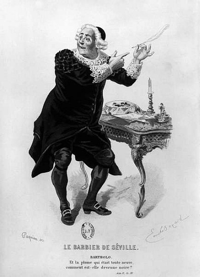 Bartholo, illustration from Act II Scene 11 of ''The Barber of Seville'' Pierre Augustin Caron de Be a (after) Emile Antoine Bayard