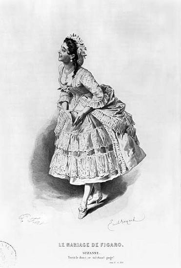 Suzanne, illustration from Act II Scene 17 of ''The Marriage of Figaro'' Pierre Augustin Caron de Be a (after) Emile Antoine Bayard