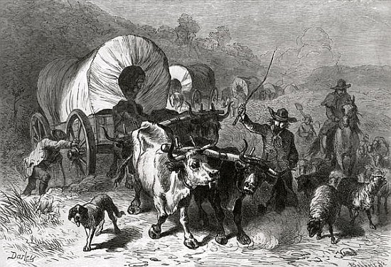 Emigration to the Western Country; engraved by Bobbett a (after) Felix Octavius Carr Darley