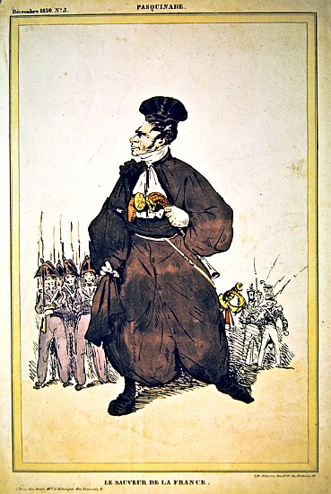 Caricature of Baron Pasquier as ''Saviour of France'' a (after) Fortune Delarue