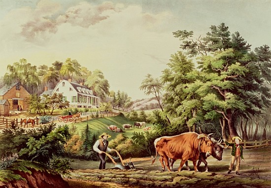 American Farm Scenes; engraved by Nathaniel Currier (1813-98) pub.Currier and Ives, New York a (after) Frances Flora Bond (Fanny) Palmer