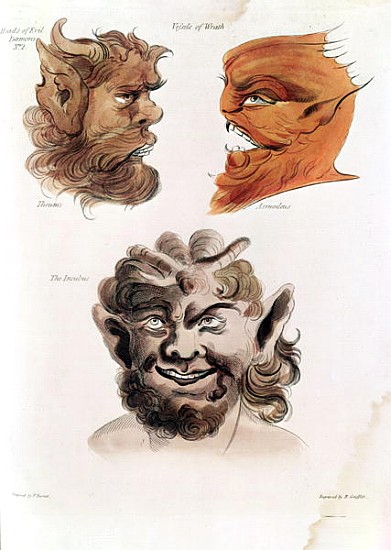 Heads of Evil Demons: Theumis, Asmodeus and The Incubus, illustrations from ''The Magus'', pub. 1801 a (after) Francis Barrett