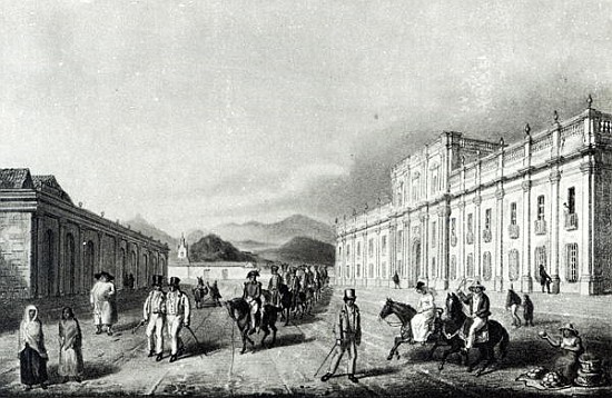 The Mint of Santiago, from ''Travels into Chile over the Andes in the years 1820 and 1821 '' (litho) a (after) George Snr Scharf