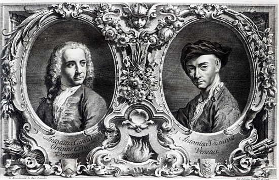 Canaletto and Antonio Visentini by Visentini a (after) Giambattista Piazzetta