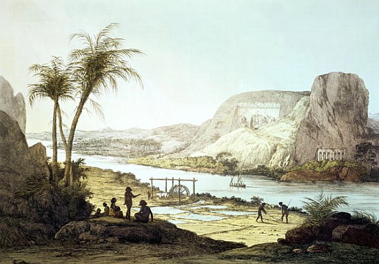 View of the Temples at Abu Simbel, Nubia; engraved by Augustine Aglio (1777-1857) a (after) Giovanni Battista Belzoni