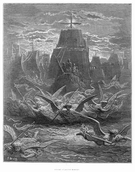 St. Louis (1214-70) leaving Aigues-Mortes, illustration from ''Histoire des Croisades'' Joseph Micha a (after) Gustave Dore