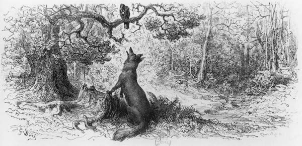 The Crow and the Fox, from ''Fables'' Jean de La Fontaine (1621-95) a (after) Gustave Dore